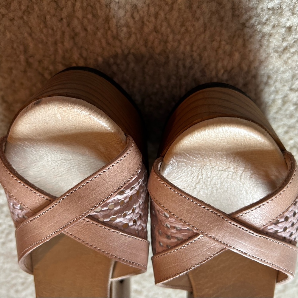 Free People Dusty Rose Crisscross Wedge Sandals - Picture 2 of 6